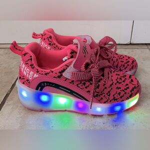 Girls LED Skate Wheel Shoes Light Up Single Wheel Gift for Girls Size 13